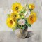 Sunflower Still Life I on Gray by Danhui Nai - Item # VARPDX69007